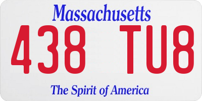 MA license plate 438TU8