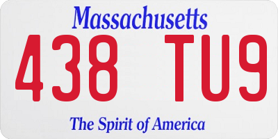MA license plate 438TU9