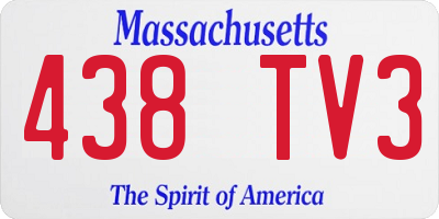 MA license plate 438TV3