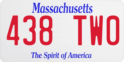 MA license plate 438TW0