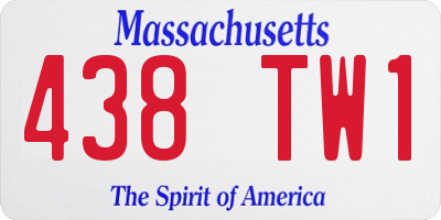 MA license plate 438TW1