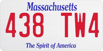 MA license plate 438TW4