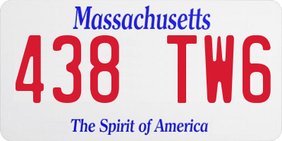 MA license plate 438TW6