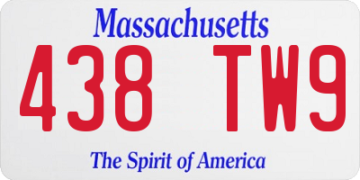 MA license plate 438TW9