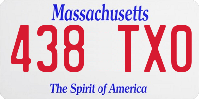 MA license plate 438TX0