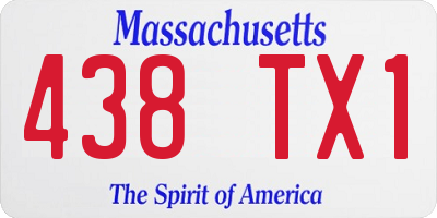 MA license plate 438TX1