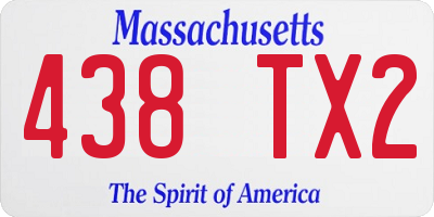 MA license plate 438TX2