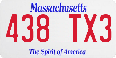 MA license plate 438TX3