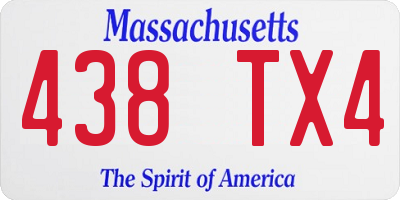 MA license plate 438TX4