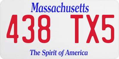 MA license plate 438TX5