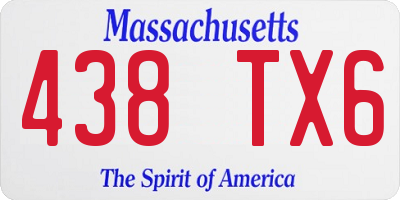 MA license plate 438TX6