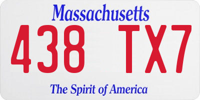 MA license plate 438TX7