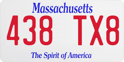 MA license plate 438TX8