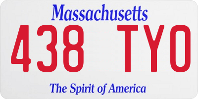 MA license plate 438TY0