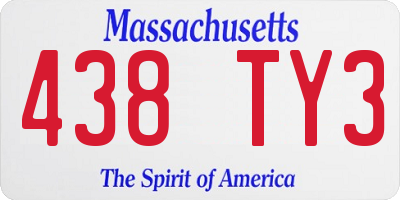 MA license plate 438TY3