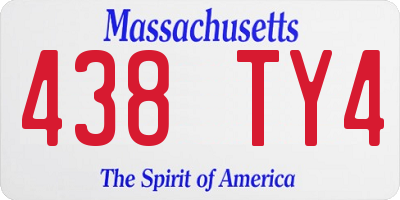 MA license plate 438TY4