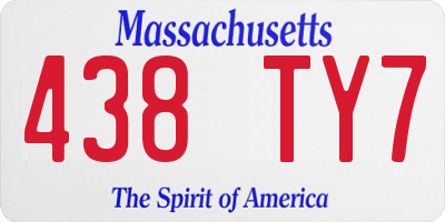 MA license plate 438TY7