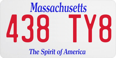 MA license plate 438TY8