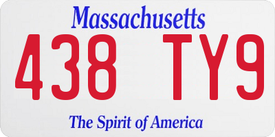 MA license plate 438TY9