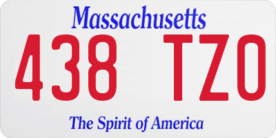 MA license plate 438TZ0
