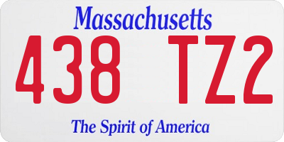MA license plate 438TZ2