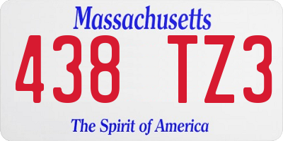 MA license plate 438TZ3