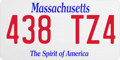 MA license plate 438TZ4