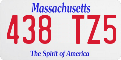 MA license plate 438TZ5