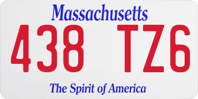 MA license plate 438TZ6