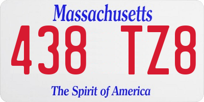 MA license plate 438TZ8