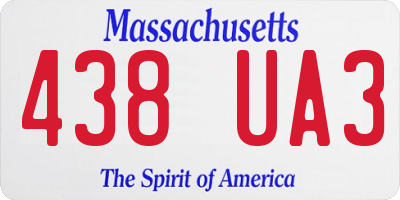 MA license plate 438UA3