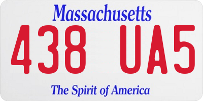 MA license plate 438UA5