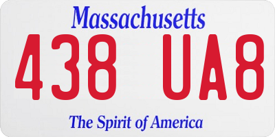 MA license plate 438UA8