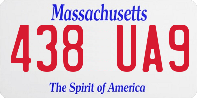 MA license plate 438UA9