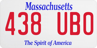 MA license plate 438UB0