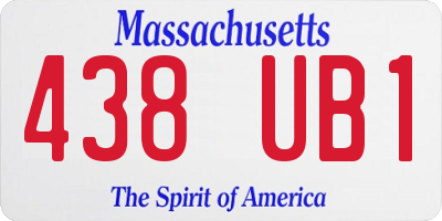 MA license plate 438UB1