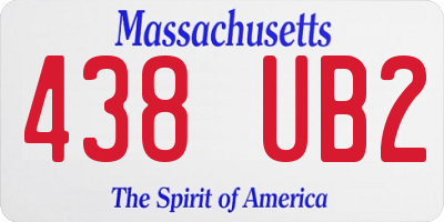 MA license plate 438UB2
