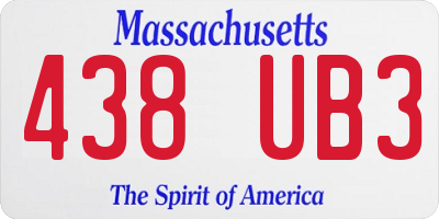 MA license plate 438UB3