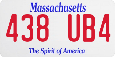 MA license plate 438UB4