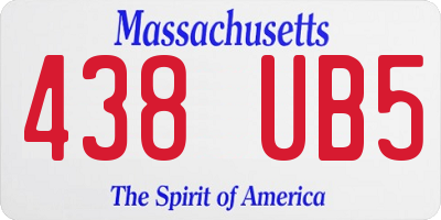 MA license plate 438UB5
