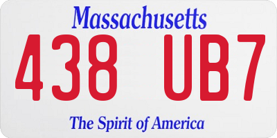 MA license plate 438UB7