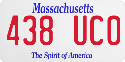 MA license plate 438UC0