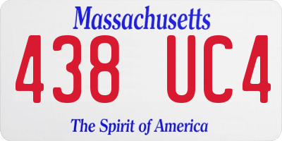 MA license plate 438UC4