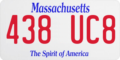 MA license plate 438UC8