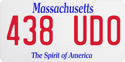 MA license plate 438UD0