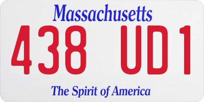 MA license plate 438UD1