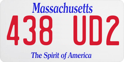 MA license plate 438UD2