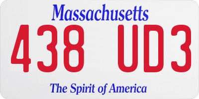 MA license plate 438UD3