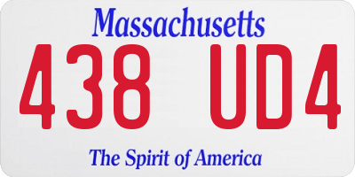MA license plate 438UD4