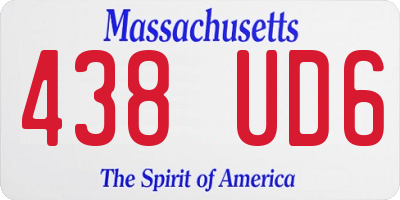 MA license plate 438UD6